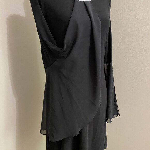 Black Bell Sleeve Dress Comfortable fit Size 12 - Picture 5 of 7